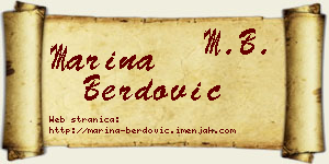Marina Berdović vizit kartica